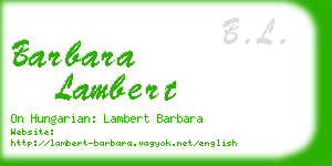 barbara lambert business card